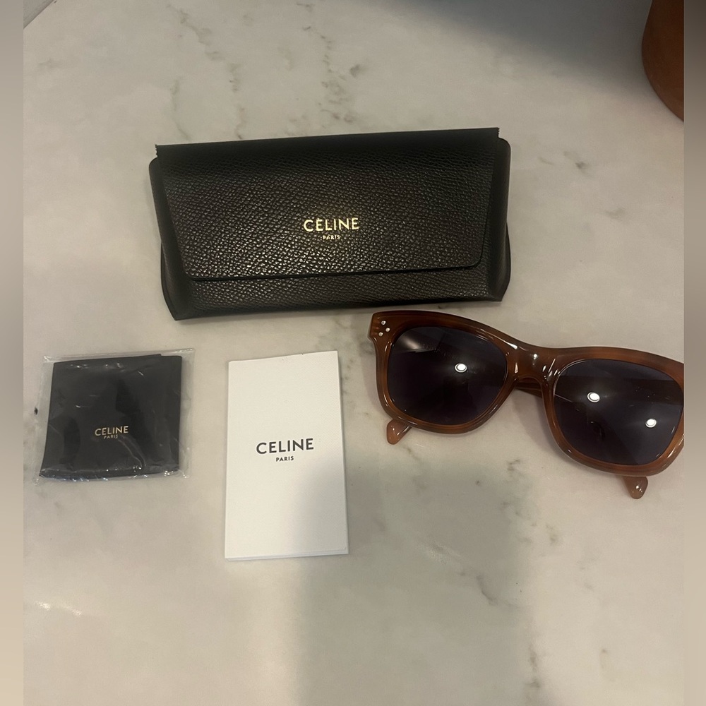 Celine Blonde Havana and Blue Sunglasses
